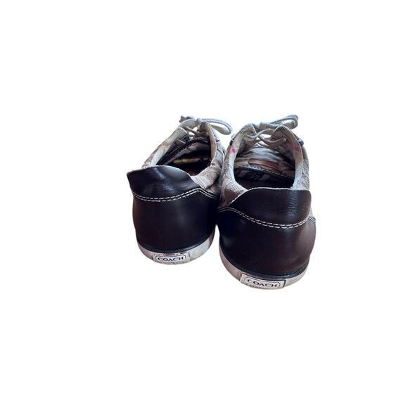 Coach Barrett Signature C Jacquard Canvas Sneakers Brown Tan 8B Logo Shoes - Picture 6 of 7